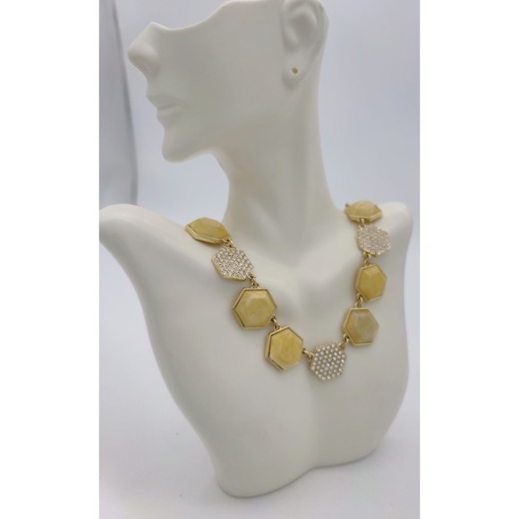 Ann Taylor Statement Necklace Goldtone 1409 - Picture 3 of 7